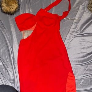 Chic Red Halter Dress